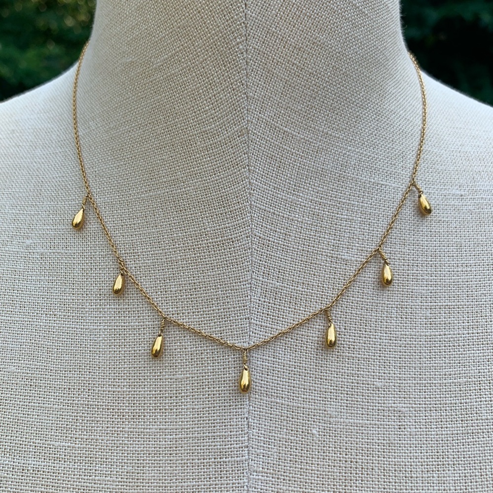 Beaded Teardrop Fringe Necklace - Picture 3 of 13